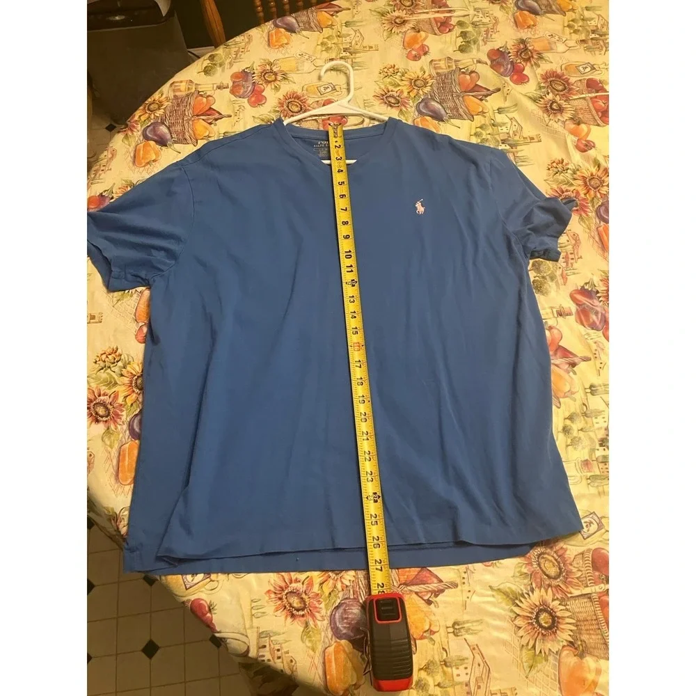 Polo Ralph Lauren Men's Blue Crew Neck Short Sleeve Logo Cotton Knit T-Shirt L